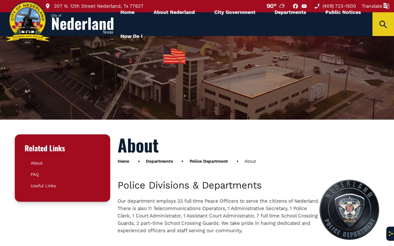 Port Neches warrant records reference, police dispatch and records contact