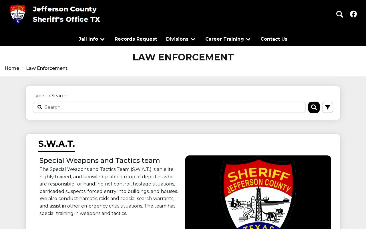 Jefferson County active warrant records reference, Sheriff law-enforcement division directory
